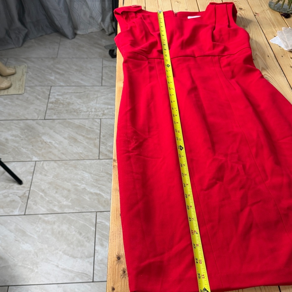 Calvin Klein red dress zipper back sleeveless size 2 - Picture 7 of 12